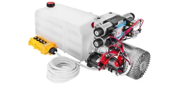 VEVOR hydraulic power pack featuring a compact design with a white reservoir and control unit.