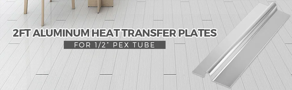 VEVOR pex heat transfer plates for 1/2" pex tube on white flooring.