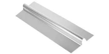 silver VEVOR pex heat transfer plate with curved central groove for piping.