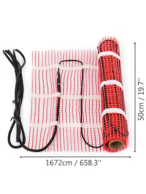 VEVOR electric radiant floor heating mat with dimensions 1672cm x 50cm