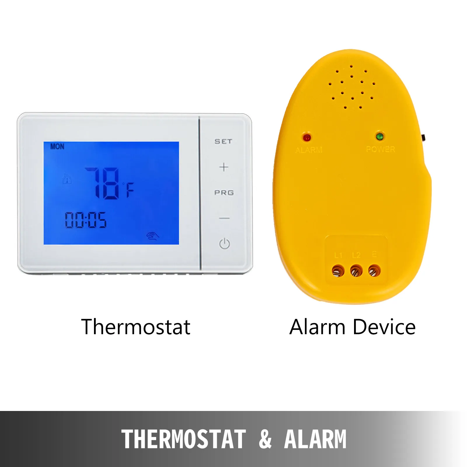 thermostat and alarm device for VEVOR electric radiant floor heating mat.