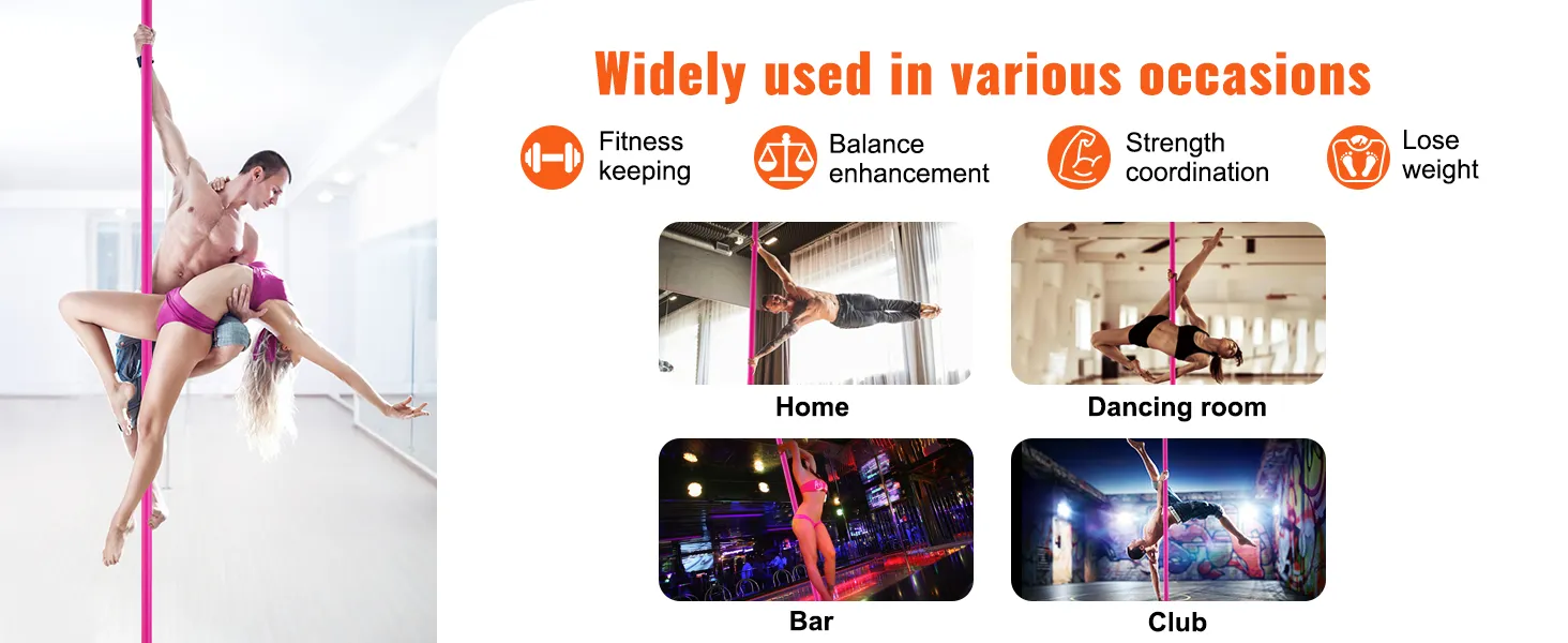 Palo da ballo professionale VEVOR per fitness, equilibrio, coordinazione e perdita di peso a casa, al bar, in discoteca, in palestra.