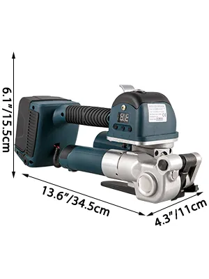 VEVOR electric strapping tool with dimensions 6.1"x13.6"x4.3".