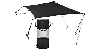 Kit de parasol tipo T-Top VEVOR con capota negra y bolsa de transporte, con un diseño compacto y portátil.