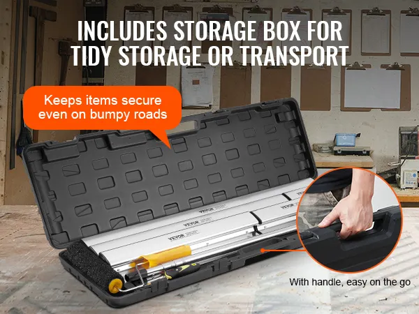 VEVOR drywall skimming blade set in a storage box for convenient transport and tidy storage