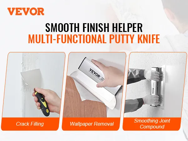VEVOR drywall skimming blade set for crack filling, wallpaper removal, and smoothing joint compound.