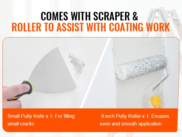 putty knife and roller for drywall, VEVOR drywall skimming blade set assists with coating work.