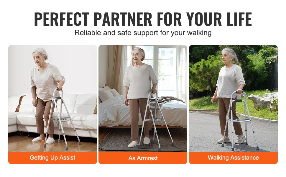 VEVOR hemi walker providing support for getting up, armrest, and walking assistance. reliable aid.