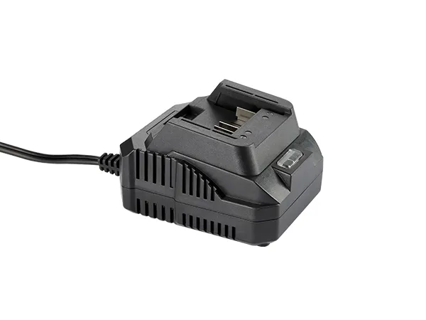 black VEVOR battery charger with cooling vents and attached power cord.