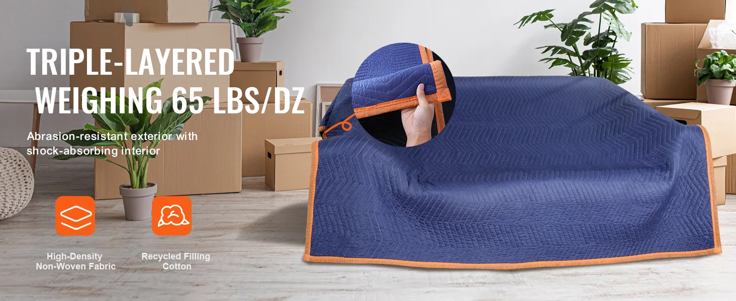 Mantas móviles VEVOR con exterior de triple capa resistente a la abrasión e interior que absorbe los golpes.