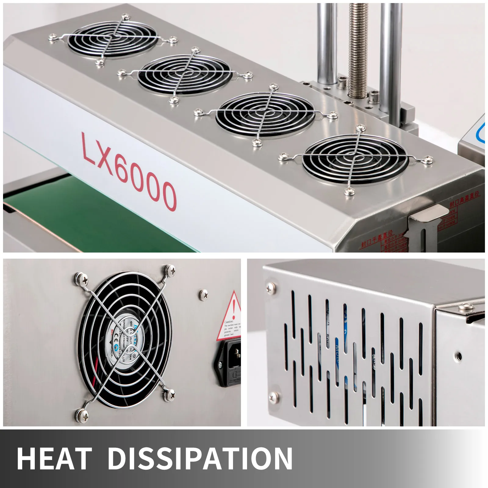 VEVOR induction bottle sealer lx6000 with heat dissipation fans and vents.