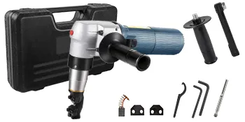 VEVOR electric metal nibbler with accessories and carrying case.