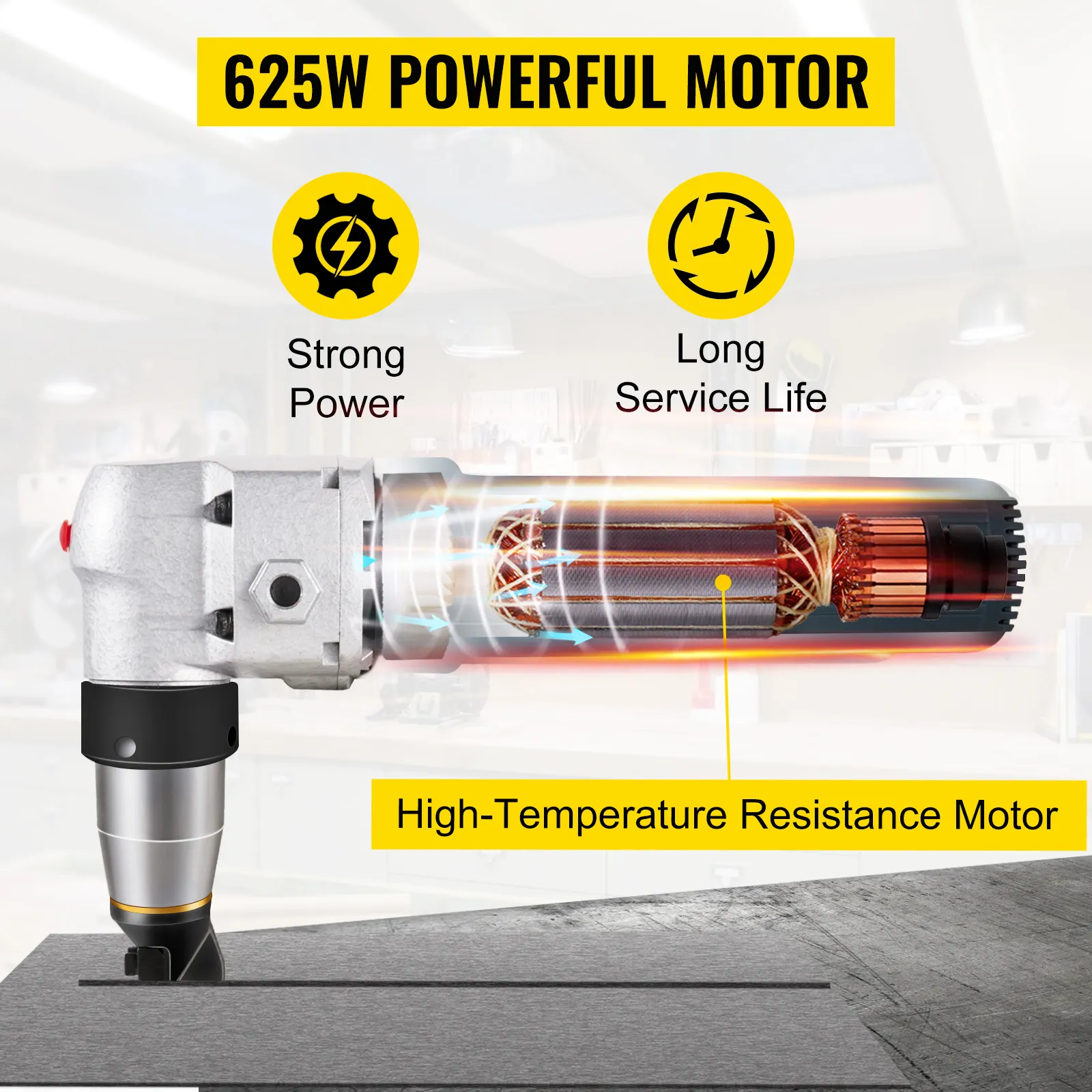 VEVOR electric metal nibbler with 625w powerful motor for strong power and long service life