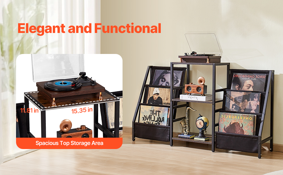 VEVOR Vinyl Record Player Stand — Stylish & Functional