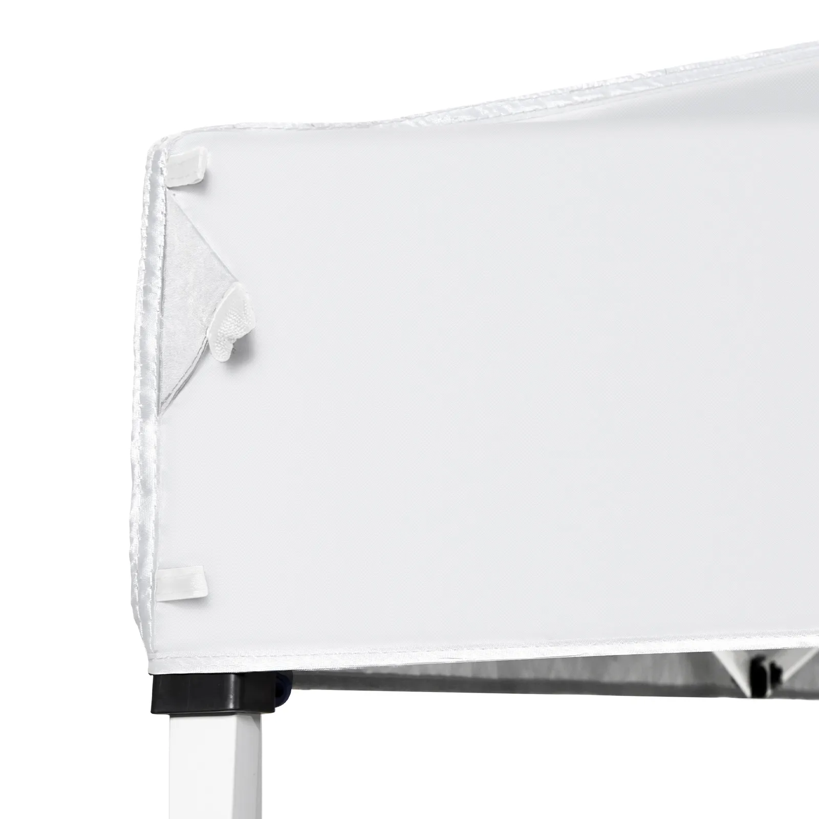 white VEVOR pop up canopy tent corner with sturdy frame and secure attachment straps.
