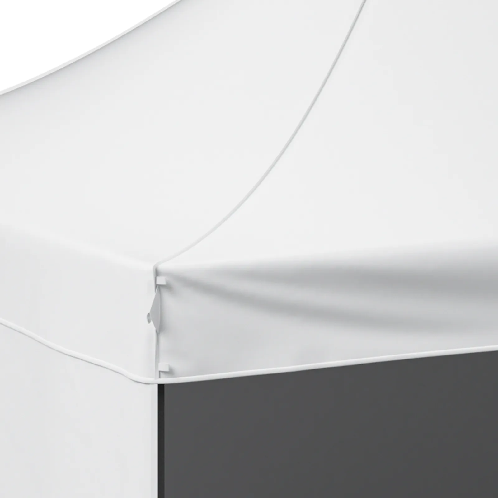 VEVOR pop up canopy with a white fabric cover and partially open side panel.