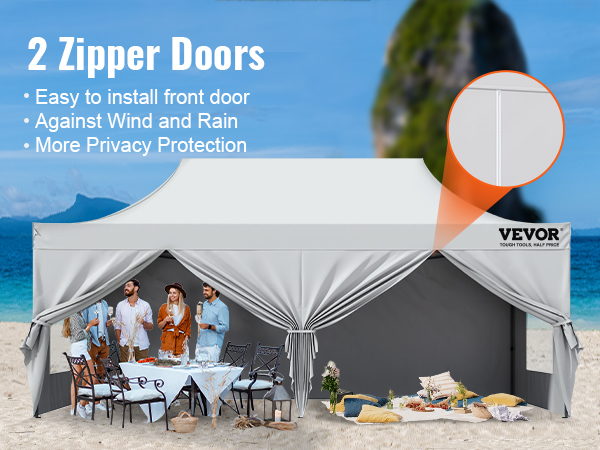 VEVOR 10x20 FT Pop up Canopy with Removable Sidewalls, Instant