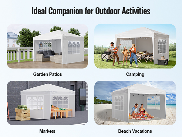 VEVOR Pop Up Canopy, 10 x 10 FT Instant Canopy Portable