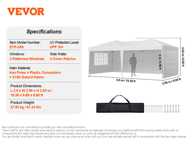 VEVOR 10x20 Pop Up Canopy Tent – Portable Outdoor Shelter VEVOR 10x20 Pop Up Canopy Tent – Portable Outdoor Shelter