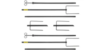 Postes de iluminación de cadena VEVOR con ganchos y estacas para una fácil instalación y estabilidad.