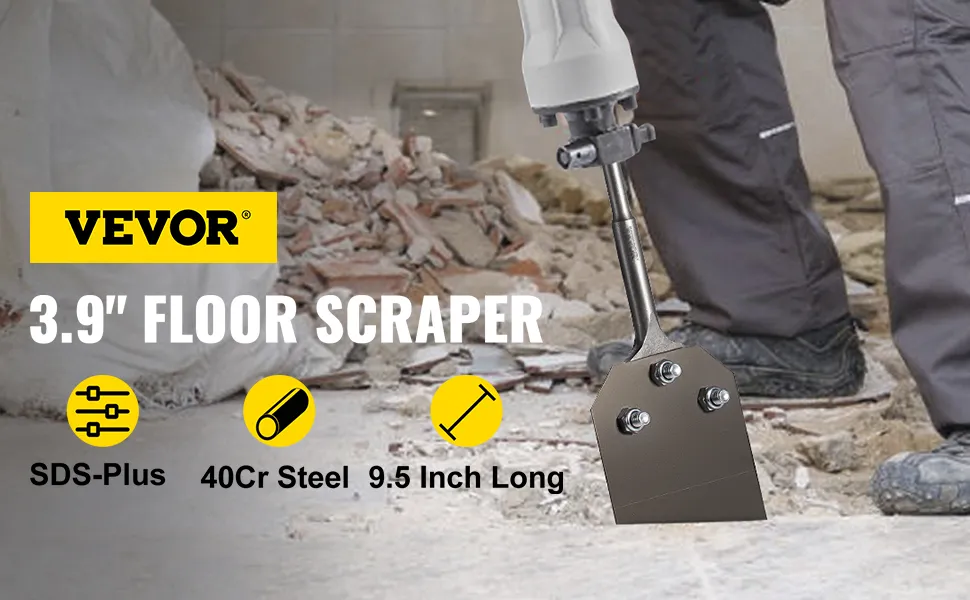 VEVOR clay spade 3.9'' floor scraper with sds-plus for demolition applications