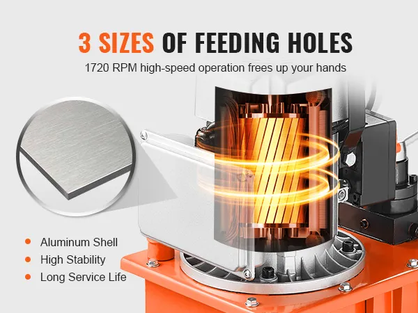 750w copper motor, 1720 rpm, aluminum shell. VEVOR electric hydraulic pump with high stability and long life.