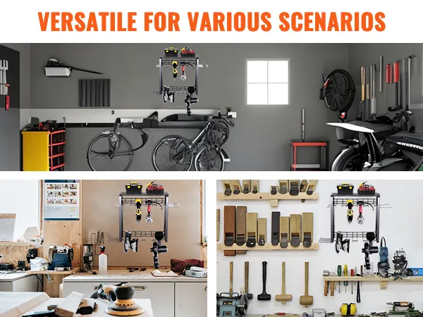 Organizer na elektronarzędzia VEVOR sprawdza się w garażu, magazynie i warsztacie w różnych sytuacjach.