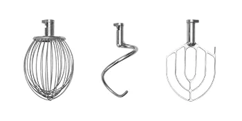 Komercyjne akcesoria do miksera kuchennego VEVOR: trzepaczka, hak do ciasta, mieszadło.