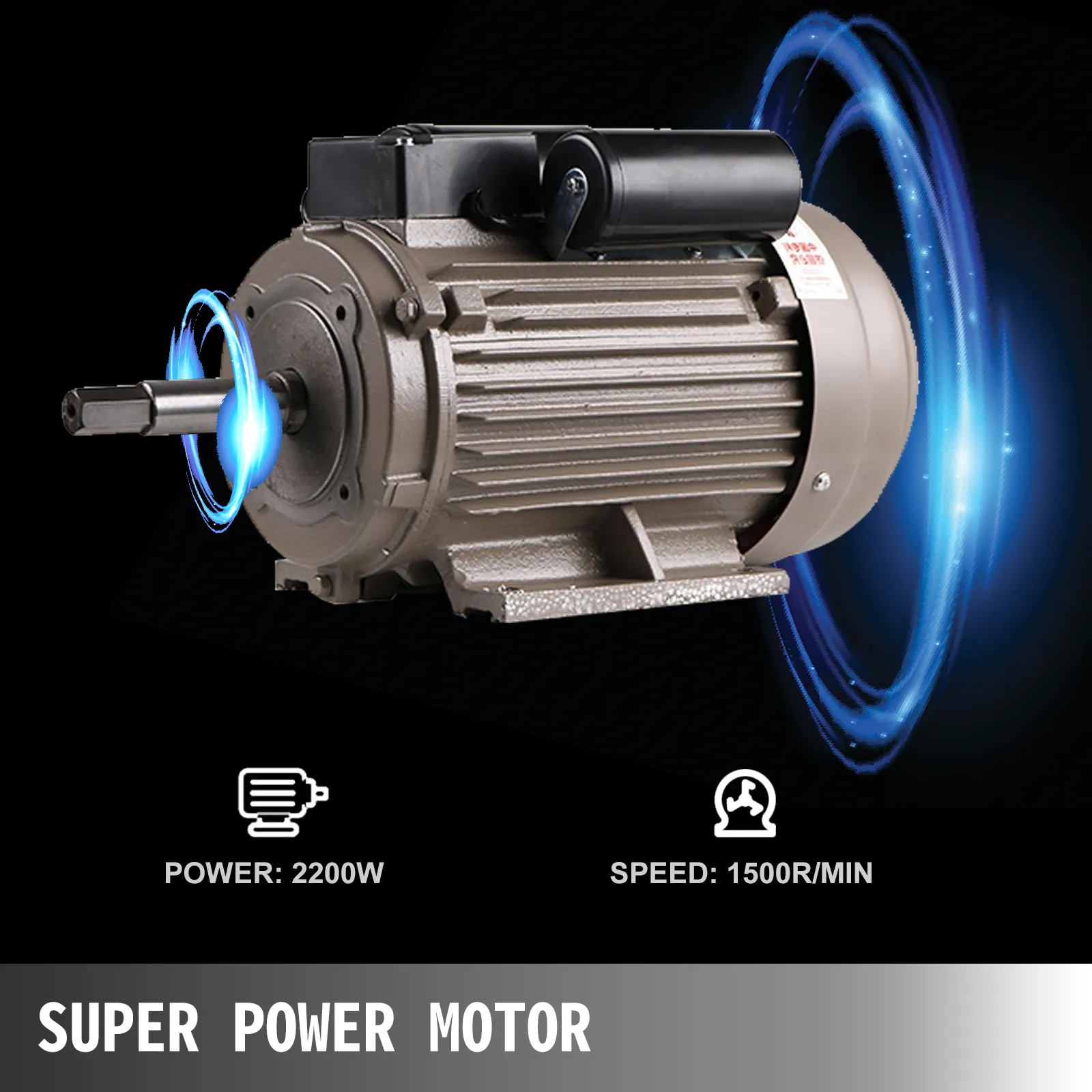 Motor de molinillo de granos VEVOR, potencia de 2200 W, velocidad de 1500 r/min, motor superpotente.