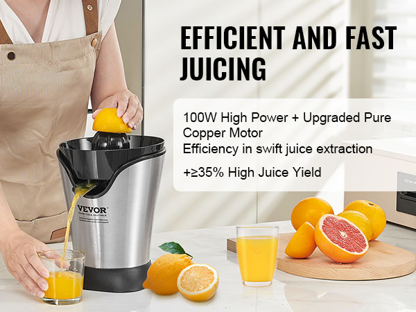 VEVOR Electric Citrus Juicer, Orange Juice Squeezer With One