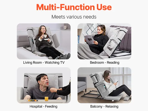 VEVOR Electric Lifting Backrest for Bed, 300 lbs Capacity, 4-68° Adjustable Lifting Bed Backrest, with Guardrail Armrest & Storage Pouch, Machine Washable, for Pregnant Women Elderly Patient Handicap