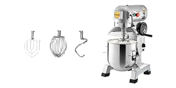 Batidora de alimentos comercial VEVOR con accesorios de batidor, batidor y gancho para masa.