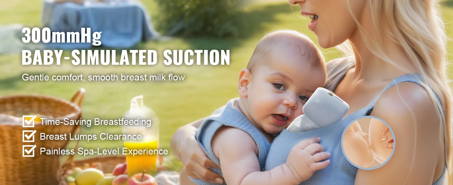 VEVOR wearable breast pump provides gentle comfort, smooth milk flow, and time-saving breastfeeding benefits.