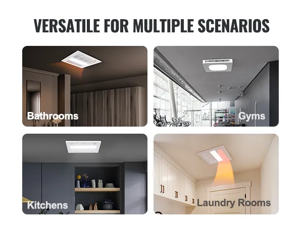 Extractor de aire para baño VEVOR para baños, gimnasios, cocinas y lavaderos. Opciones de instalación versátiles.