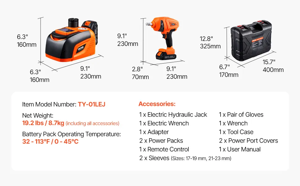 Electric Car Jack 5 Tons /11000 lbs Portable Jack kit with Remote Control