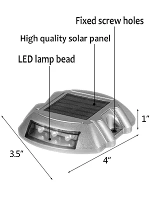 VEVOR solar deck lights with high quality solar panel, led lamp bead, and fixed screw holes, 4x3.5 inches.