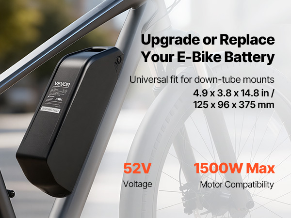 VEVOR Ebike Battery, 52V 20Ah Electric Bike Lithium Battery Pack