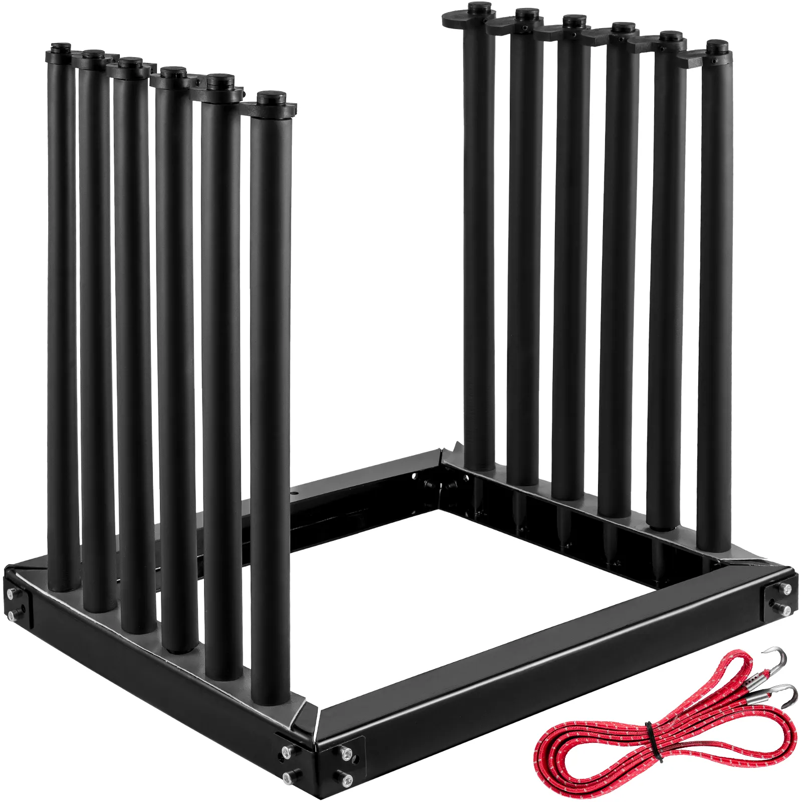 VEVOR windshield rack with black frame and vertical holders, includes red bungee cord.