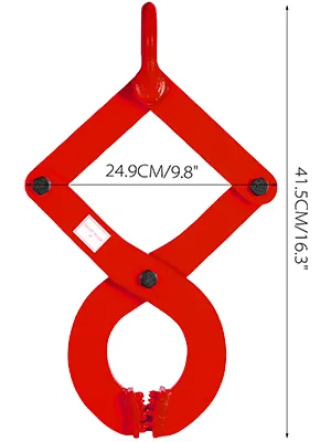 Extractor de paletas VEVOR rojo, 24,9 cm de ancho y 41,5 cm de alto, construcción de acero resistente.