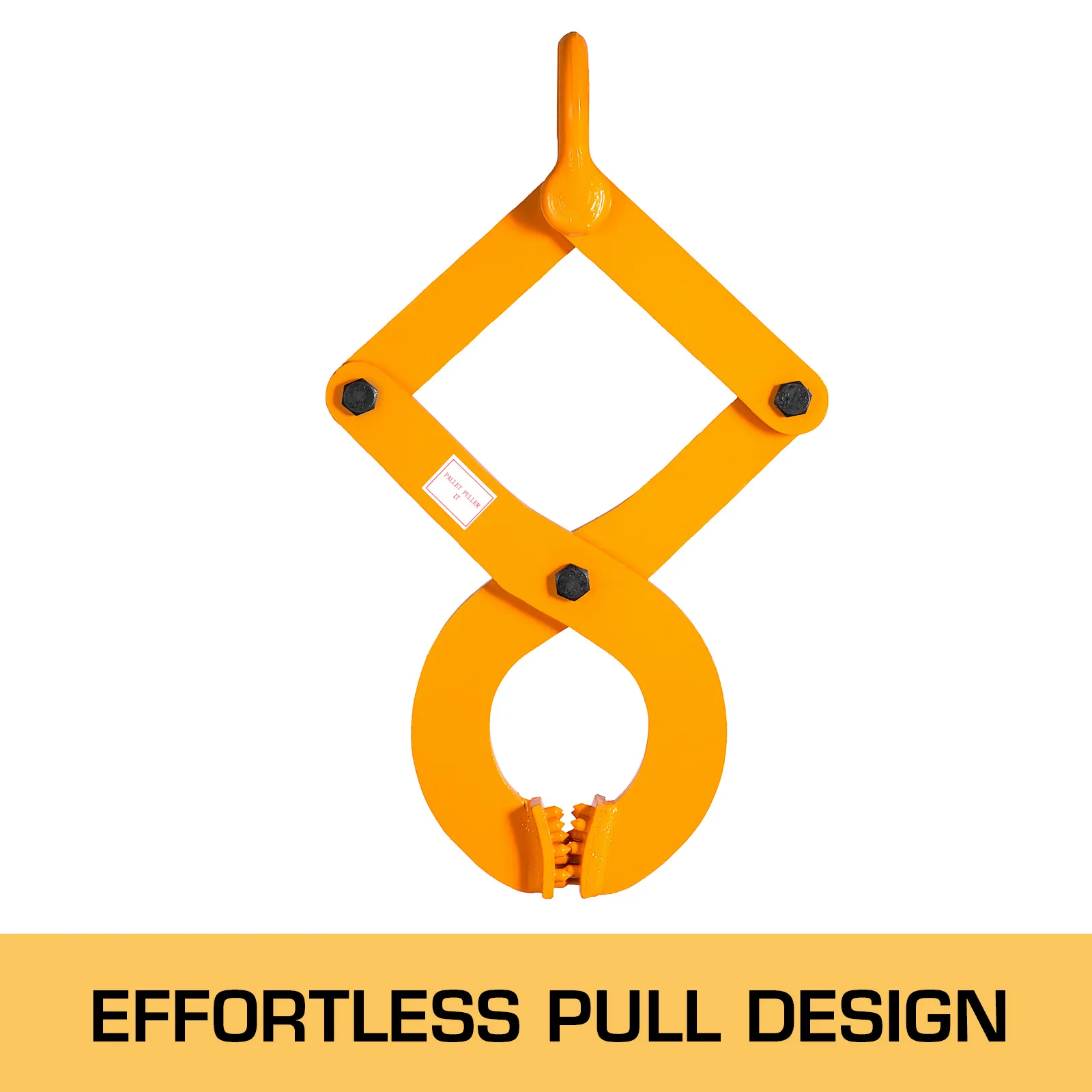 Extractor de paletas VEVOR con un diseño de tracción sin esfuerzo, color naranja brillante.