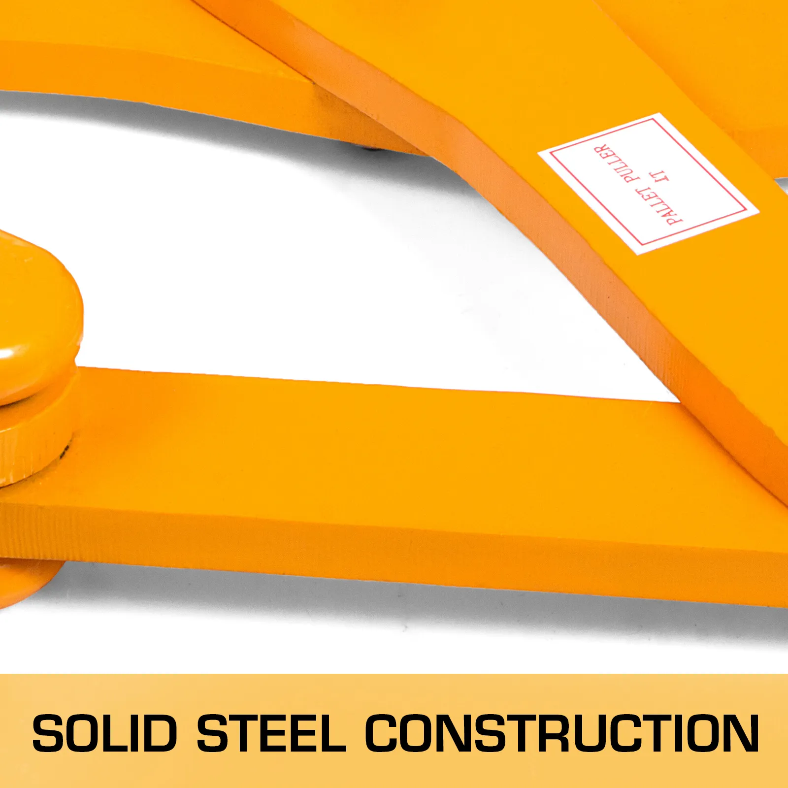 Extractor de paletas VEVOR en color naranja brillante con construcción de acero sólido.