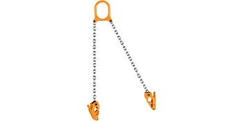 orange VEVOR drum lifter with steel chains and hooks for secure lifting.