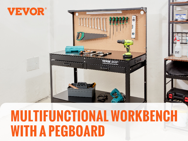 VEVOR Workbench A3 Steel Work Bench For Garage max. 1500W