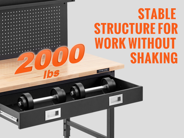 VEVOR Workbench Adjustable Height 28-39.5