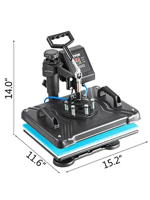 Máquina de prensa térmica VEVOR con dimensiones 14"x11,6"x15,2".