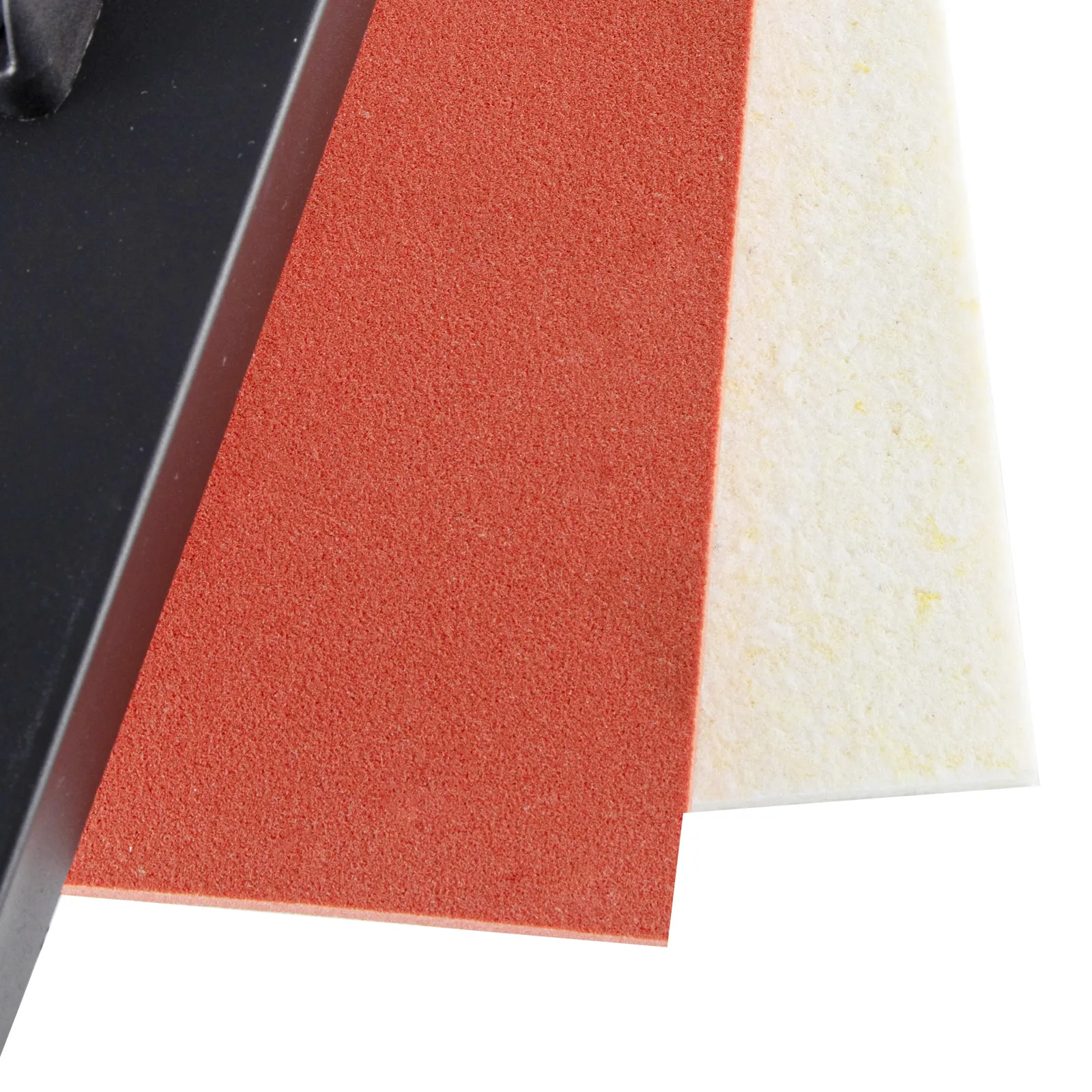 Almohadillas de espuma para prensa térmica VEVOR 5 en 1 en rojo y blanco para una distribución óptima del calor.