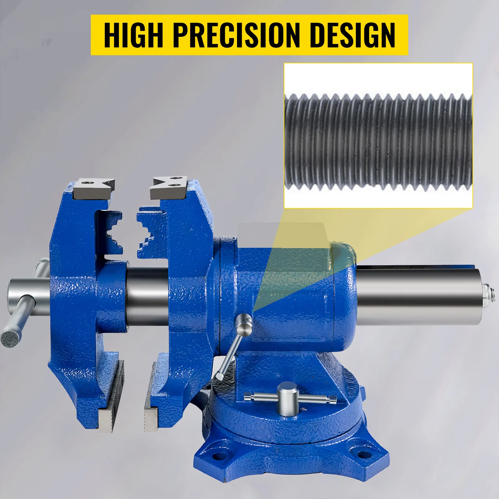 VEVOR bench vise with high precision design and sturdy blue body