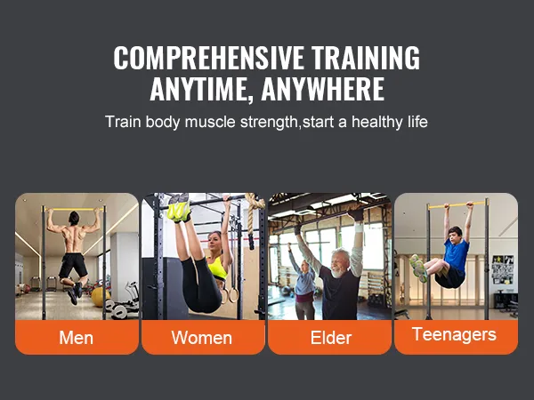 comprehensive training with VEVOR power tower for men, women, elder, and teenagers.