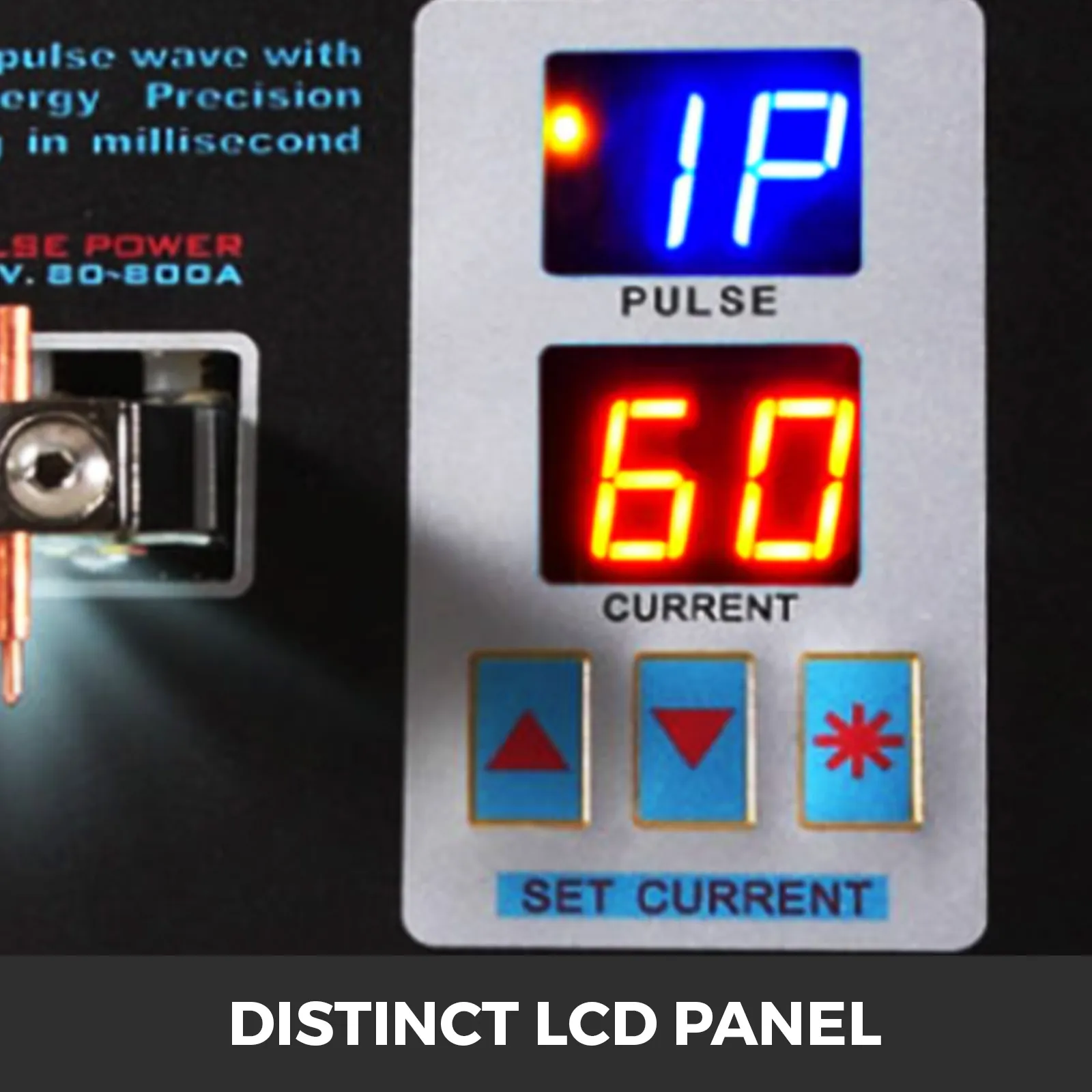 Soldador por puntos a batería VEVOR con panel LCD distintivo con pantalla de pulso y corriente