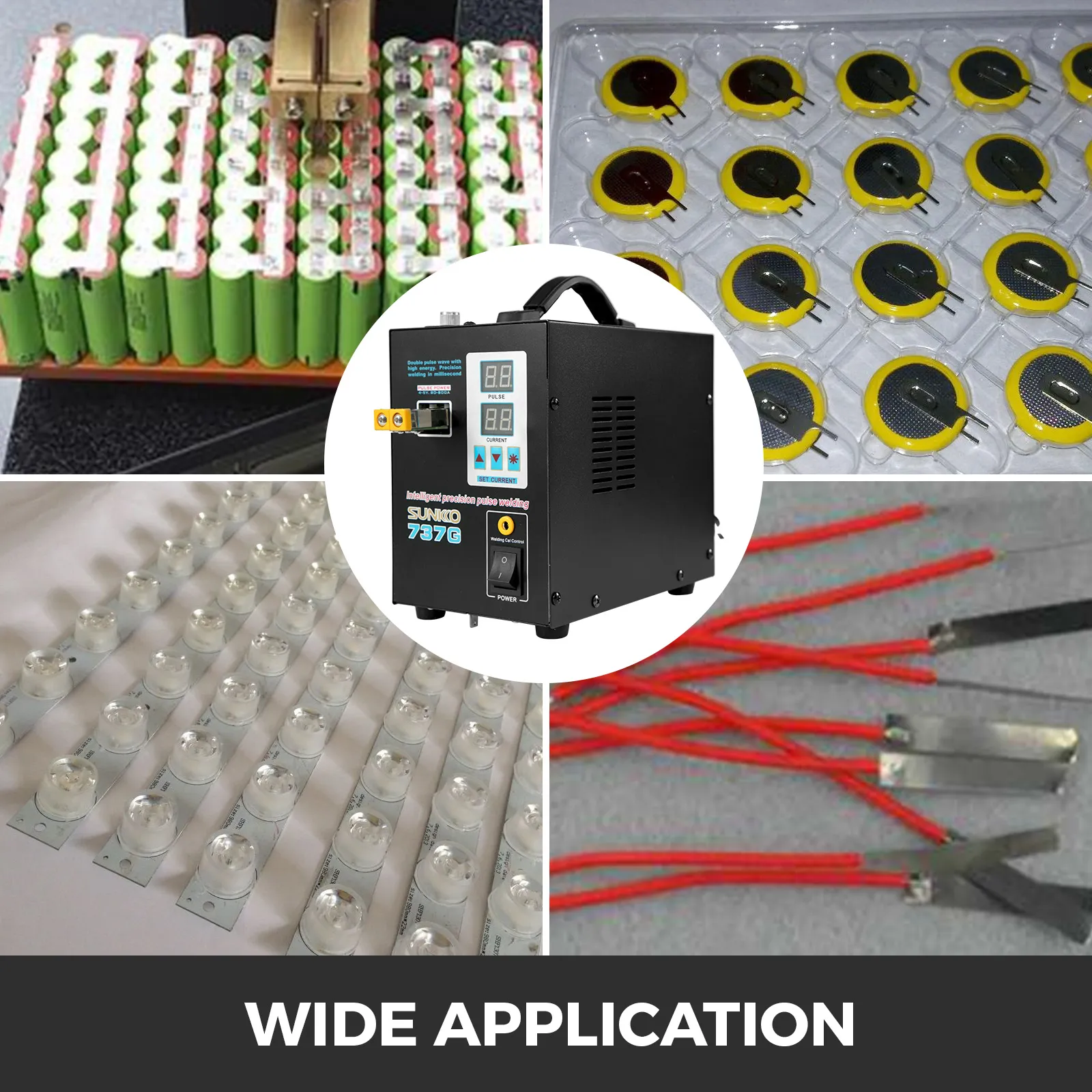 Soldadora por puntos de batería VEVOR para una amplia aplicación con baterías y dispositivos electrónicos.